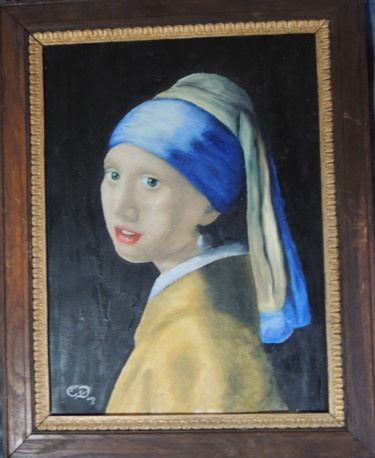 Peinture intitulée "La jeune fille à la…" par Charlie D, Œuvre d'art originale, Huile