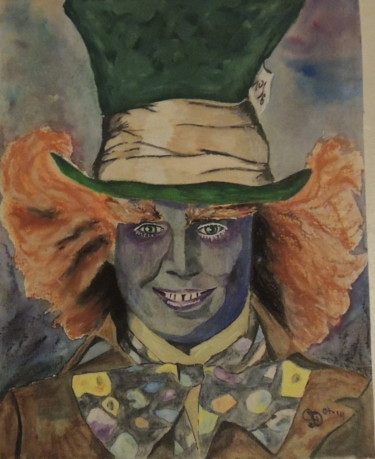 Peinture intitulée "Johnny Depp" par Charlie D, Œuvre d'art originale, Aquarelle