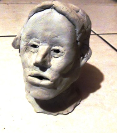 雕塑 标题为“Tête d'homme” 由Charlie D, 原创艺术品, 粘土