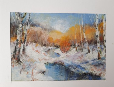 Painting titled "reflets blancs/1" by Christian Charlier, Original Artwork, Pastel