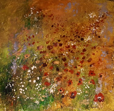 Peinture intitulée "Fleurs des champs/2" par Christian Charlier, Œuvre d'art originale, Peinture vitrail