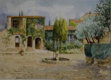 Peinture intitulée "Les Arcs en Provence" par Christian Charlier, Œuvre d'art originale, Aquarelle