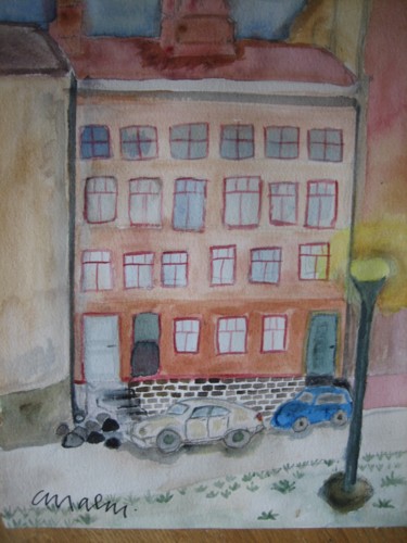 Schilderij getiteld "Folkungagatan, Stoc…" door Charlotta Malm, Origineel Kunstwerk