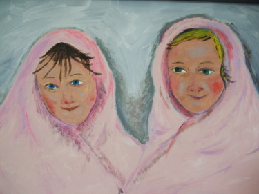 Painting titled "Morgonmys i rosa tä…" by Charlotta Malm, Original Artwork