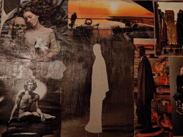 Collages titulada "Vanité" por Charlotte Cardonne, Obra de arte original, Collages
