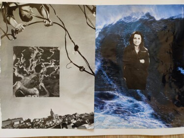 Collagen mit dem Titel "La mer" von Charlotte Cardonne, Original-Kunstwerk, Collagen