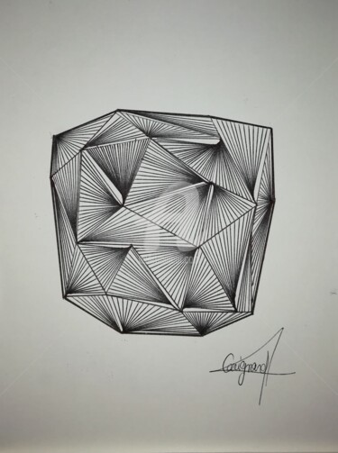 Drawing titled "N°1" by Gaignart, Original Artwork, Ballpoint pen