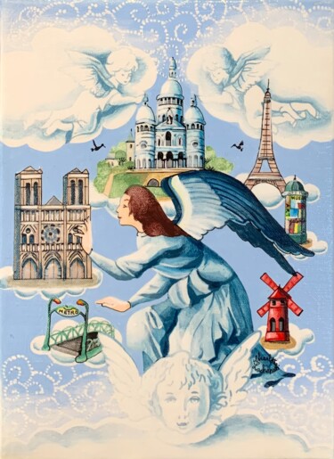 绘画 标题为“ANGE DE PARIS” 由Charlotte Lachapelle, 原创艺术品, 丙烯