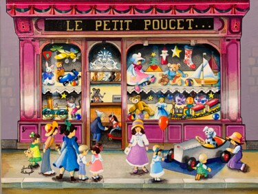 Painting titled "Le petit poucet" by Charlotte Lachapelle, Original Artwork, Acrylic