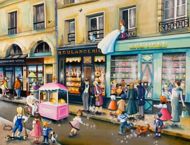 Картина под названием "Attrapez les bulles" - Charlotte Lachapelle, Подлинное произведение искусства, Акрил