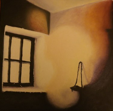 Peinture intitulée "Par la Fenêtre" par Charlotte L'Hermitte, Œuvre d'art originale, Huile