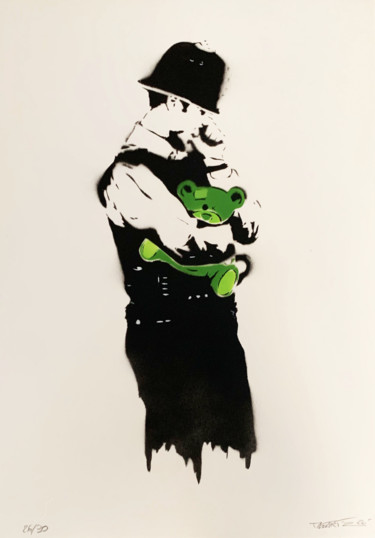 Baby Cop green Peinture intitulée "Baby Cop green" par Charlotte Parenteau-Denoël, Œuvre d'art originale, Acrylique