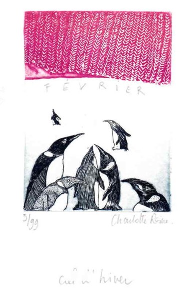 Отпечатки и Гравюры под названием "Ciel d'Hiver - Févr…" - Charlotte Reine, Подлинное произведение искусства, Травление