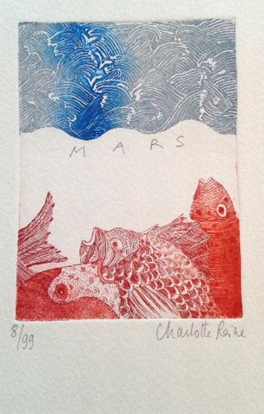 Estampas & grabados titulada "Ciel de Printemps -…" por Charlotte Reine, Obra de arte original, Aguafuerte