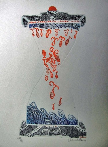 Incisioni, stampe intitolato "Sablier Marin" da Charlotte Reine, Opera d'arte originale, Acquaforte