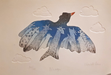 Incisioni, stampe intitolato "Nuage" da Charlotte Reine, Opera d'arte originale, incisione