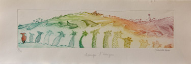 Druckgrafik mit dem Titel "Changer d'Horizon" von Charlotte Reine, Original-Kunstwerk, Gravur