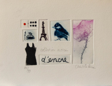 Incisioni, stampe intitolato "Collection Noire" da Charlotte Reine, Opera d'arte originale, incisione