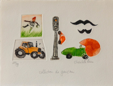Prenten & gravures getiteld "Collection de Garço…" door Charlotte Reine, Origineel Kunstwerk, Gravure