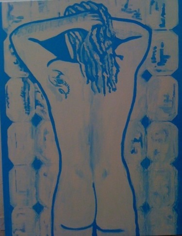 Peinture intitulée "Men In Bathroom 1" par Charlotte Offreyze, Œuvre d'art originale, Huile