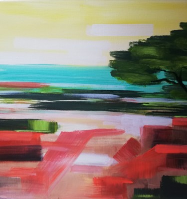 Cote d'Azur Painting titled "Cote d'Azur" by Charlotte Pivard (Cha_m_art), Original Art, Acrylic Mounted on Stretcher frame