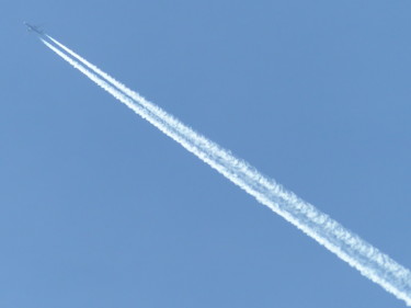 avion dans le ciel Photography titled "avion dans le ciel" by Charlotte Poncin, Original Art, Digital Photography