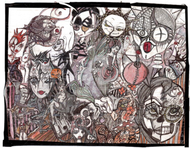 Dibujo titulada "NOCHE DE BRUJAS.jpg" por Charly Araña, Obra de arte original, Acrílico