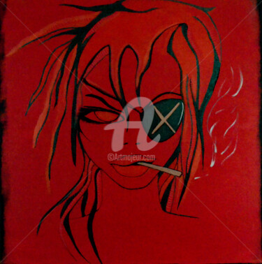 Schilderij getiteld "LA PIRATE" door Charly Araña, Origineel Kunstwerk, Acryl