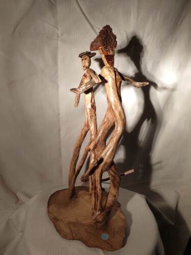 Skulptur mit dem Titel "Anastomose" von Charly Carpentier, Original-Kunstwerk, Holz