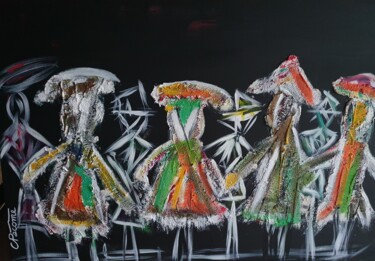 Painting titled "Les artistes" by Charlyne Pacôme, Original Artwork, Acrylic Mounted on Wood Stretcher frame