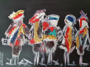 Peinture intitulée "Les écoliers" par Charlyne Pacôme, Œuvre d'art originale, Acrylique