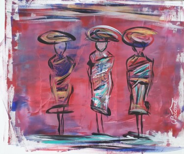 Painting titled "Les chics" by Charlyne Pacôme, Original Artwork, Acrylic Mounted on Wood Stretcher frame