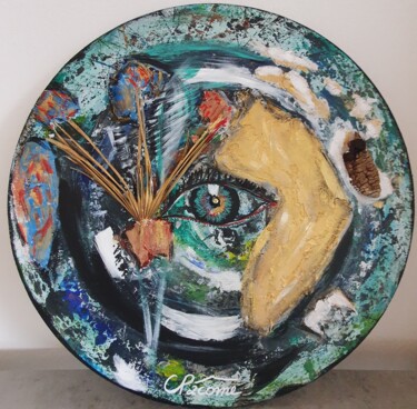 Peinture intitulée "La vie de la terre" par Charlyne Pacôme, Œuvre d'art originale, Acrylique Monté sur Panneau de bois