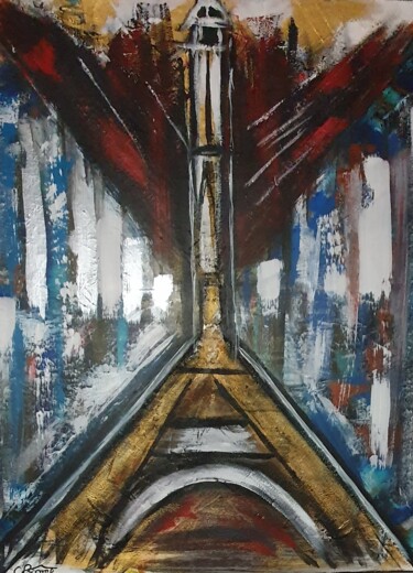 Painting titled "Paname" by Charlyne Pacôme, Original Artwork, Acrylic Mounted on Wood Stretcher frame