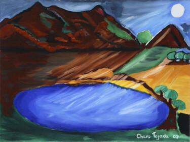 Pintura titulada "El lago de Machu Pi…" por Charo Tejada Medina, Obra de arte original