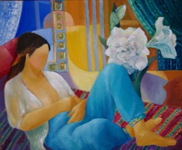 Peinture intitulée "le_bouquet_d'amaryl…" par Charraz, Œuvre d'art originale