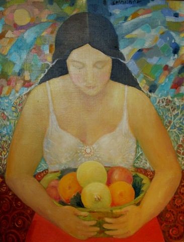 Peinture intitulée "La corbeille de fru…" par Charraz, Œuvre d'art originale