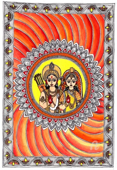 Pintura titulada "Divine Blessings: S…" por Charul Gandotra, Obra de arte original, Acrílico