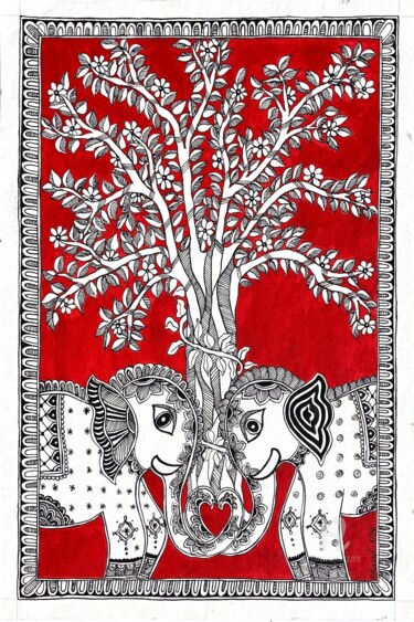 Картина под названием "Love Bond" - Charul Gandotra, Подлинное произведение искусства, Акрил