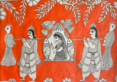 Painting titled "Doli Kahaar" by Charul Gandotra, Original Artwork, Acrylic