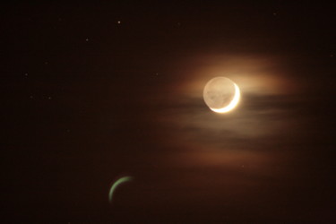 CLAIR DE LUNE DANS LE CIEL ARRAGEOIS DU 18 04 2018 21x29,7 cm © par B.PAYEN