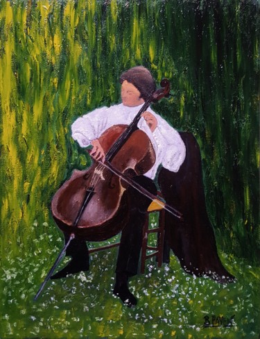 Violoncelliste Gautier Capuçon Peinture intitulée "Violoncelliste Gaut…" par B.Payen, Œuvre d'art originale, Huile