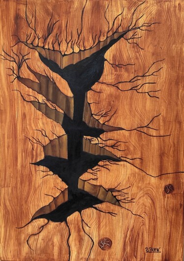 Peinture intitulée "La faille" par B.Payen, Œuvre d'art originale, Huile Monté sur Châssis en bois