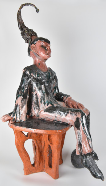 Sculpture intitulée "Dans la lune" par Muriel Bouchy, Œuvre d'art originale, Céramique