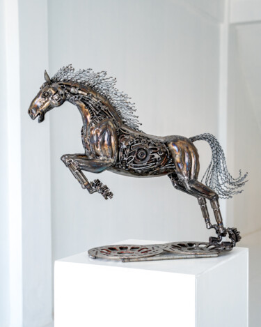 Sculpture titled "The rocket horse me…" by Chatree Choorachatatorn (Mari9art), Original Artwork, Metals
