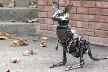 Skulptur mit dem Titel "Metal Kangaroo" von Chatree Choorachatatorn (Mari9art), Original-Kunstwerk, Metalle