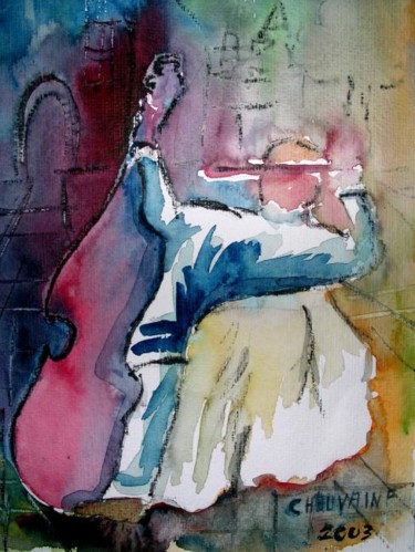 Peinture intitulée "Musique et couleurs" par Frédéric Chauvain, Œuvre d'art originale