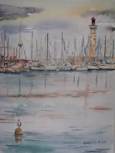 Peinture intitulée "Vue du port de Sète" par Frédéric Chauvain, Œuvre d'art originale