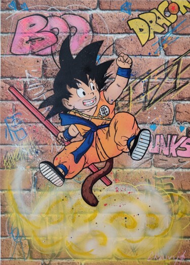 Painting titled "Son goku" by Chauvijo, Original Artwork, Acrylic