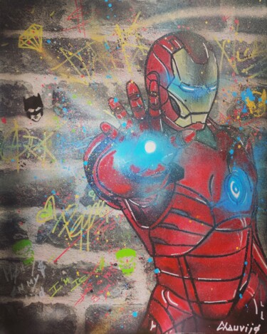 Pittura intitolato "Iron man" da Chauvijo, Opera d'arte originale, Acrilico